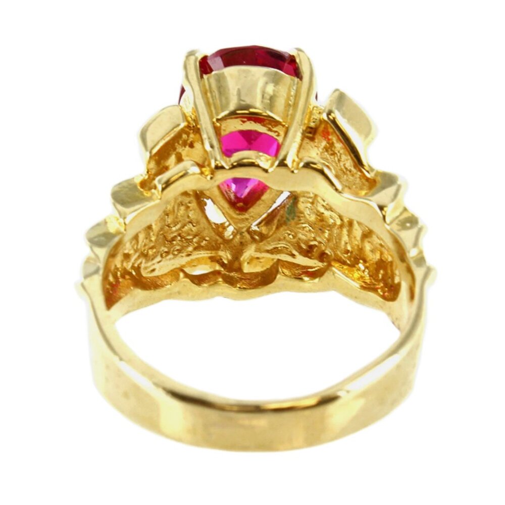 18k Gold Electroplated With Simulated Ruby And Cu… - image 3